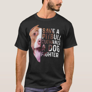T-shirt Sauvez un Pitbull euthanasiez un chien de chasse L