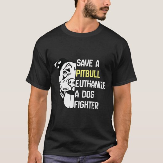 T-shirt Sauvez Un Pitbull Euthanize Un Cool De Combat De C (Devant)