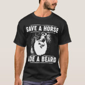 T-shirt sauvez un tour de cheval une barbe (Devant)