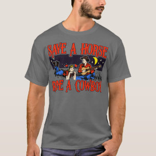 T-shirt Sauvez une balade à cheval sur un cowboy