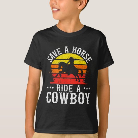 T-shirt Sauvez Une Balade À Cheval Un Cowboy Western Rodeo (Devant)
