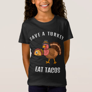 T-Shirt Sauvez Une Turquie Mange Des Tacos Drôle Thanksgiv