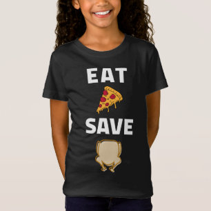 T-Shirt Sauvez Une Turquie Mange Pizza Drôle Thanksgiving