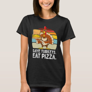 T-shirt Sauvez Une Turquie Mange Pizza Thanksgiving Enfant