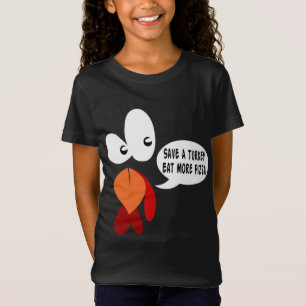 T-Shirt Sauvez Une Turquie Mange Plus De Pizza Drôle Visag