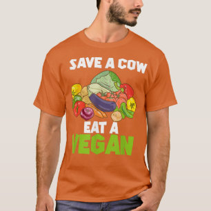 T-shirt Sauvez Une Vache Mangez Un Végétan Drôle Herbivore
