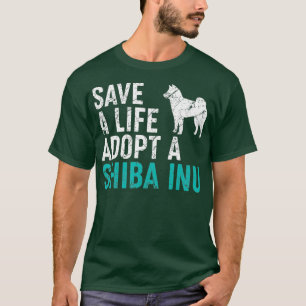 T-shirt Sauvez une vie adopter un chien secourir Shiba inu