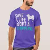 T-shirt Sauvez une vie adopter un chien secourt Schipperke (Devant)