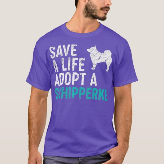 T-shirt Sauvez une vie adopter un chien secourt Schipperke (Devant)