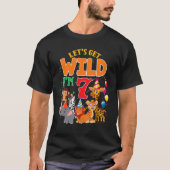 T-shirt Sauvons I'm 7 Zoo Safari Animal Birthday Kid (Devant)