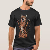 T-shirt Savannah Chat Drôle Design Roaring Serval Chat (Devant)