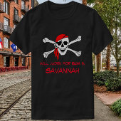 T-shirt Savannah GA Pirate Skull Crossbones travailler pou