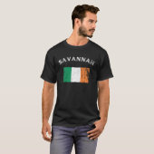 T-shirt SAVANNAH GEORGIA Irish American Flag Badge (Devant entier)