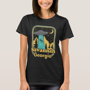 T-shirt Savannah Géorgie Ufo Alien Hunter 80s State Pride