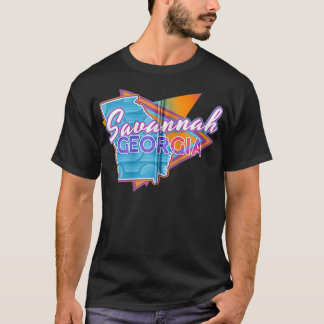 T-shirt Savannah Géorgie Vintage rétroretour Zip