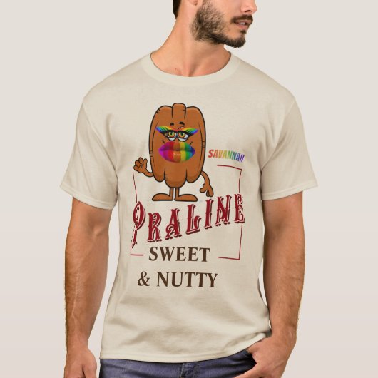 T-shirt Savannah Praline "Sweet & Nutty" LGBTQIA+ Pride (Devant)