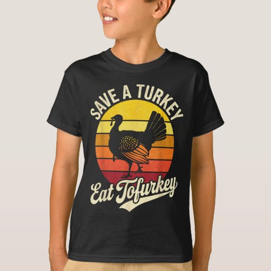 T-shirt Save A Turkey Eat Tofurky Vegan Thanksgiving (Devant)