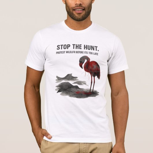 T-shirt Save Flamingos in Iraq – Protect Wildlife Awarenes (Devant)