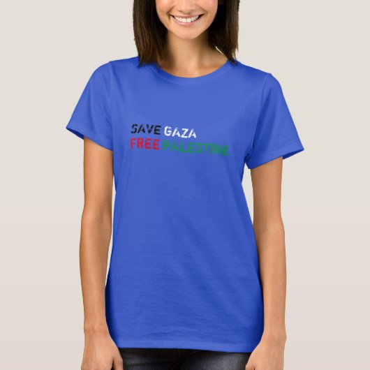 T-shirt Save Gaza Free Palestine grunge typographie (Devant)