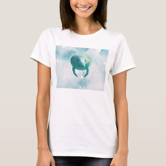 T-shirt Save Manatees Manatee Watercolor Art (Devant)
