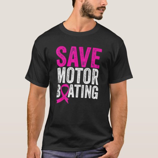 T-shirt Save Motorboy Funny Breast Cancer Awareness (Devant)