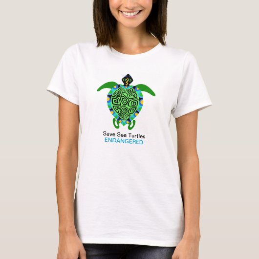 T-shirt Save Sea TURTLES - Graphique animal en voie de dis (Devant)