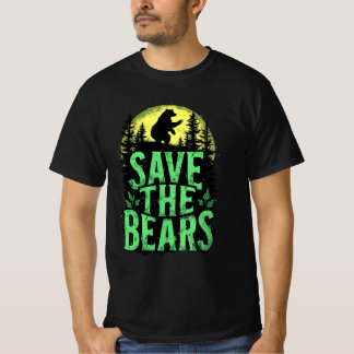 T-shirt Save The Bears Wildlife Conservation Grunge Forest