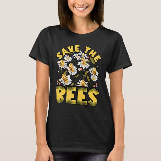 T-shirt Save the bees Beekeeper cute honey bee costume whi (Devant)