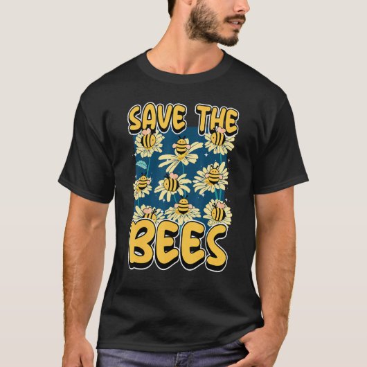 T-shirt Save the bees Beekeeper cute honey bee costume whi (Devant)