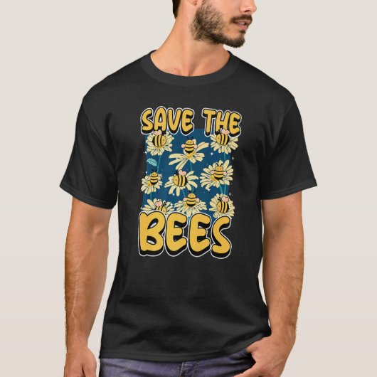 T-shirt Save the bees Beekeeper cute honey bee costume whi (Devant)