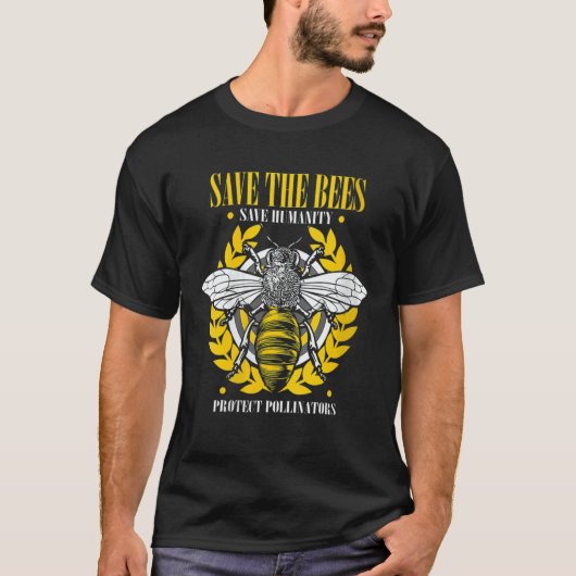 T-shirt Save the Bees Protect Pollinators Nature Honey Bee (Devant)