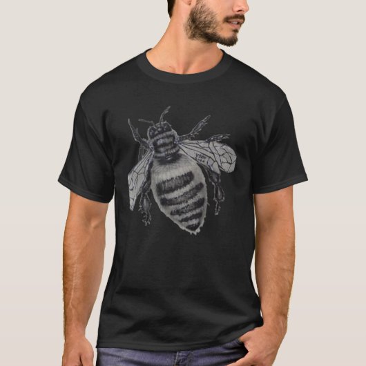 T-shirt Save the Bees: Realistic Hand-Drawn Honey Bee Art (Devant)