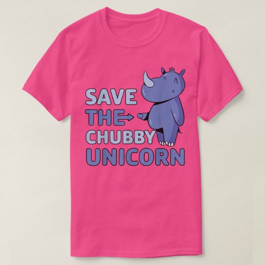 T-shirt Save the Chubby Unicorn (Design devant)