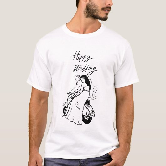T-shirt Save The Date Modern Minimal Wedding Design (Devant)