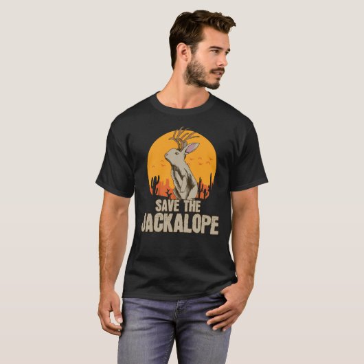 T-shirt Save The Jackalope Mythical Mystical Creature Clas (Devant entier)