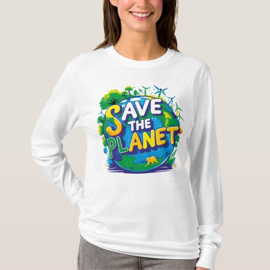 T-shirt save the planet (Devant)