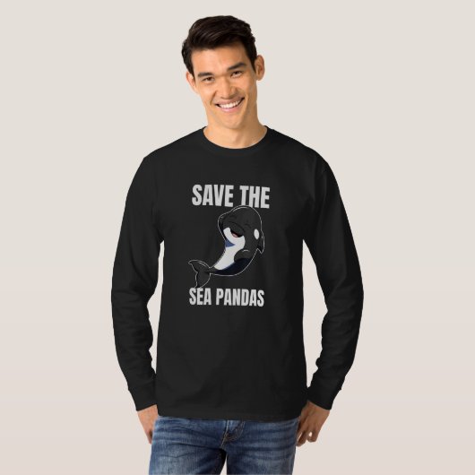 T-shirt Save The Sea Pandas Orca Whale (Devant entier)
