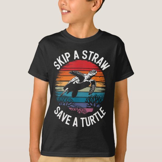 T-shirt Save Turtles Sea Ocean Turtle Shirt  (Devant)