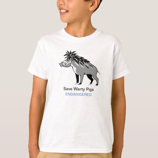 T-shirt Save Warty PIGS - Graphique animal en voie de disp (Devant)
