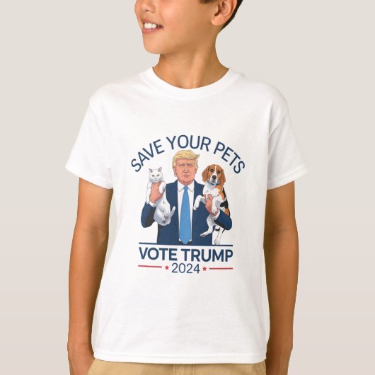 T-shirt Save Your Pets Vote for Trump US Election Citation (Devant)