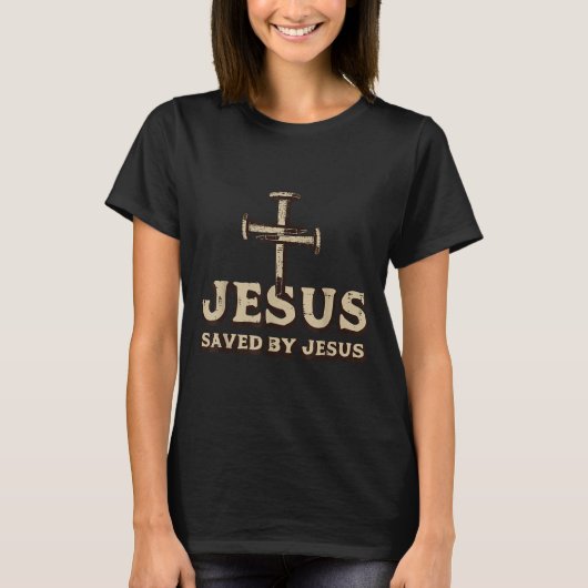 T-shirt Saved By Jesus Cross Christian Religious God Jesus (Devant)