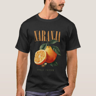 T-shirt Saveur Tropicale Orange Vintage Botanique Fruit Bi