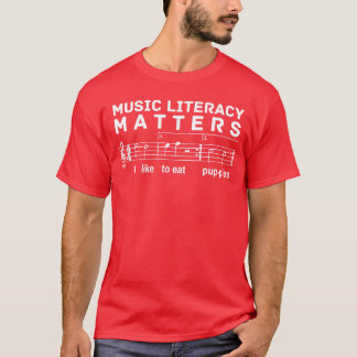 T-shirt savoir lire la musique s j'aime manger chiots fill