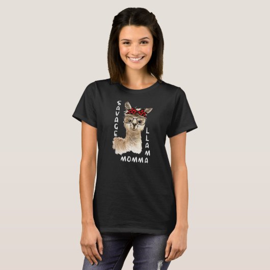T-shirt Savourer Momma Llama Femmes Momma Llama Headband M (Devant entier)