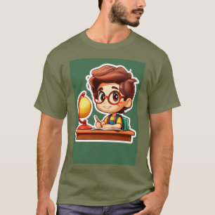 T-shirt "Savvy savante : Cartoon 3D Boy Study"