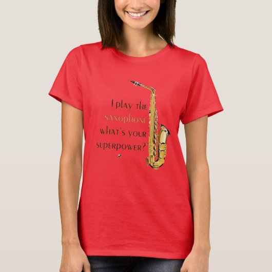 T-shirt Saxophone Abbildung mit Inschrift (Devant)