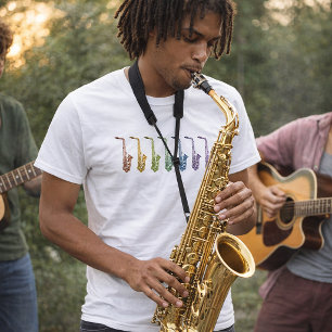 T-shirt Saxophone Alto Arc-en-Ciel