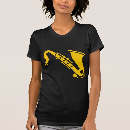 T-shirt Saxophone - Ambre (Devant)