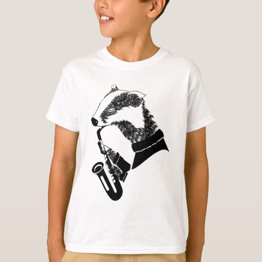 T-shirt Saxophone Badger (Devant)