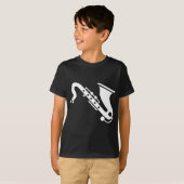 T-shirt Saxophone - Blanc (Devant entier)